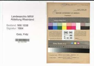Entnazifizierung Fritz Golz , geb. 21.12.1902 (Strassenmeister)