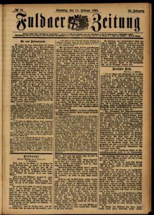 Ausgabe vom Samstag, den 11. Februar 1893.