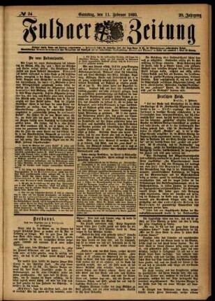 Ausgabe vom Samstag, den 11. Februar 1893.