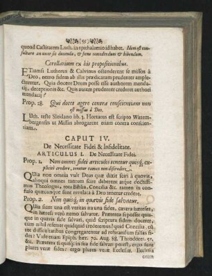 Caput IV. De Necessitate Fidei & Infidelitate.