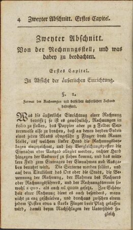 Zweyter Abschnitt. Von der Rechnungsstell, und was dabey zu beobachten.