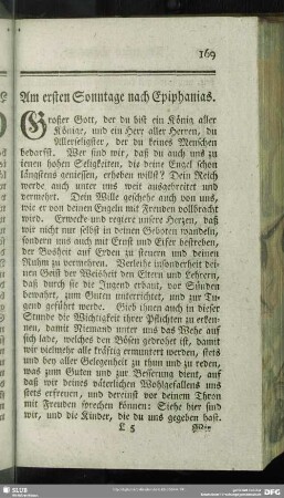 Am ersten Sonntage nach Epiphanias