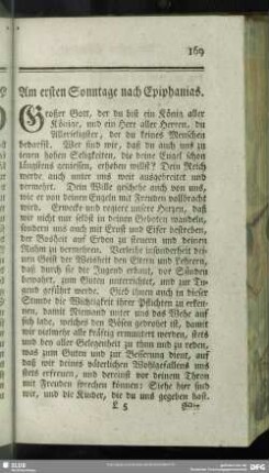 Am ersten Sonntage nach Epiphanias