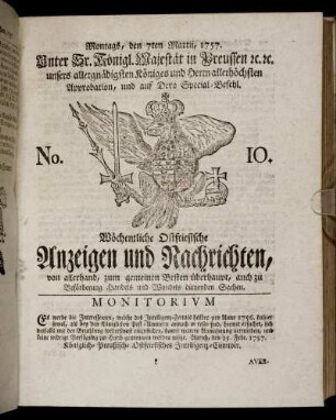 No. 10. Montags, den 7ten Martii, 1757.