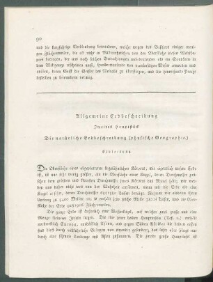 Zweites Hauptstueck. Die natuerliche Erdbeschreibung [...].