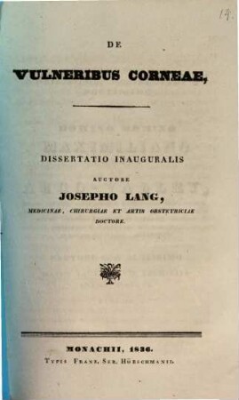 De vulneribus corneae : Diss. inaug.