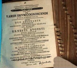 Theognōsia polypoikilos, hoc est De variis Deum cognoscendi modis dissertatio
