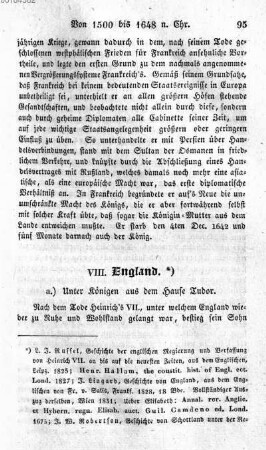VIII. England