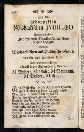 156-162, Bey dem gedoppelten Wishackischen Jubilaeo...