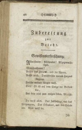 Zubereitung zur Beicht