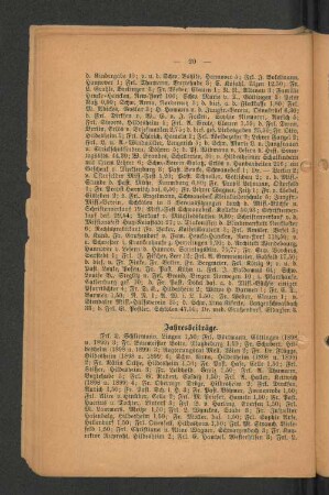 Jahresbeiträge.
