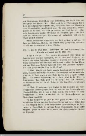 VII. Teilnahme an der Erstürmung des Chemin des dames ...