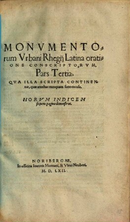 Opera Vrbani Regii Latine Edita. 3