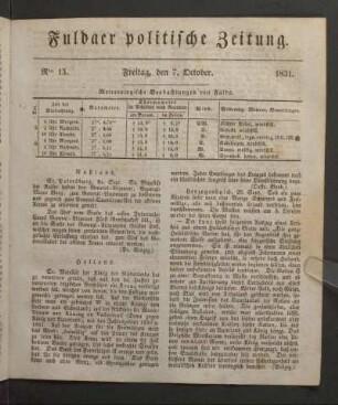 Freitag, den 7. October 1831