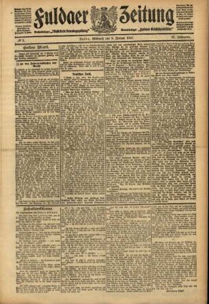 Erste Ausgabe vom Mittwoch, den 05. Januar 1910.