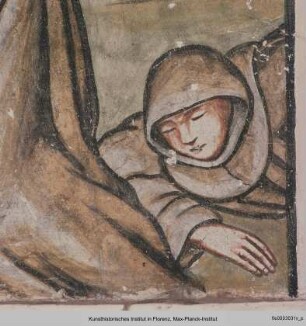 Szenen der Vita des heiligen Franziskus : Der heilige Franziskus erscheint den Mönchen im Triumphwagen