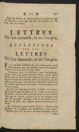 Lettres Où l'on demande, et où l'on prie