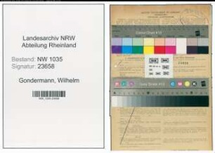 Entnazifizierung Wilhelm Gondermann , geb. 09.03.1921 (Bergmann)