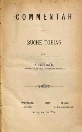 Commentar zum Buche Tobias