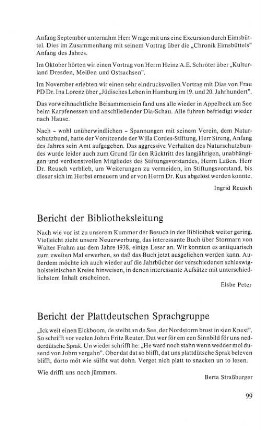 Bericht der Plattdeutschen Sprachgruppe