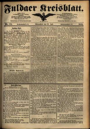 Ausgabe vom Samstag, den 22. Juli 1905.