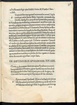 De Septemviris Epulonum. Tit. XIIII.