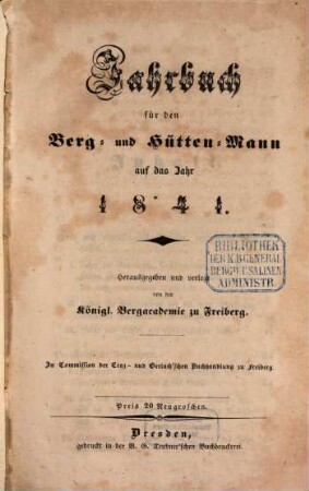 Jahrbuch für den Berg- und Hüttenmann, 1841