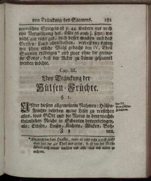 Cap. III. Von Tränckung der Hülsen-Früchte.