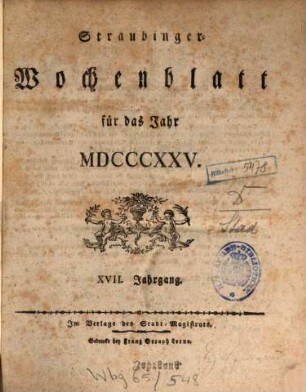 Straubinger Wochenblatt. 17. 1825