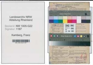 Entnazifizierung Franz Kamberg , geb. 03.01.1898 (Gastwirt)