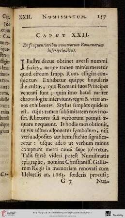 Caput XXII: De frequentioribus nummorum Romanorum inscriptionibus