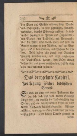 das dreyzehnte Kapitel. Fortsetzung solcher biblischen Beweise