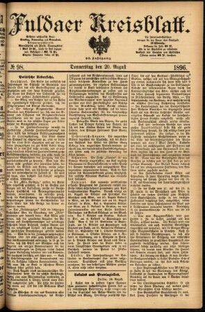 Ausgabe vom Donnerstag, den 20. August 1896.