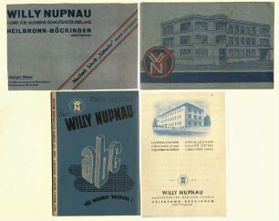 Katalog der Firma Willy Nupnau für Hohlbuchstaben und Kartonbuchstaben [Böckingen Weststraße 23 bzw. Ludwigsburger Str. 92]