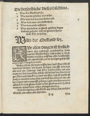 Die heubtstücke dieses büchlins.