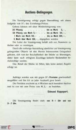 Auctions-Bedingungen