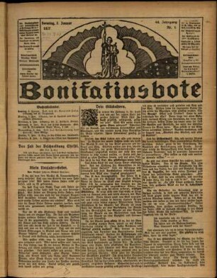 Erste Ausgabe vom Sonntag, den 02. Januar 1927.