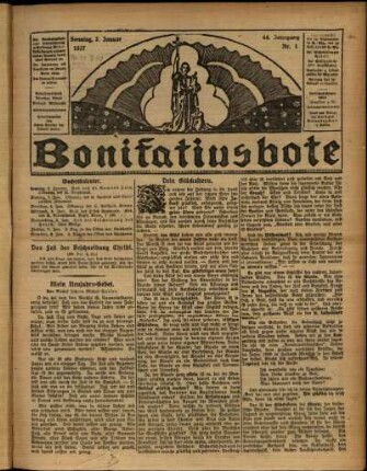 Erste Ausgabe vom Sonntag, den 02. Januar 1927.