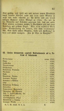 Series decanorum capituli Budissinensis ad s. Petrum et Johannem