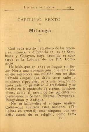 Capítulo sexto. Mitologia