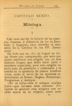 Capítulo sexto. Mitologia