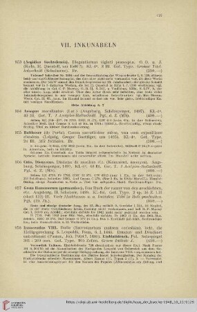 VII. Inkunabeln (Nr. 953- 969)
