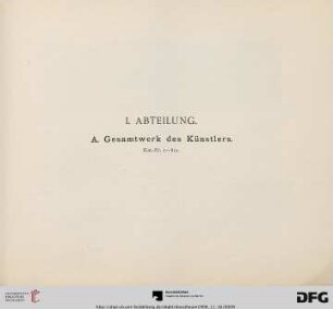 I. Abteilung (Nr. 1-942)