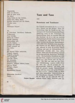 Tanz und Tanz : oder Kunsttanz und Tanzkunst