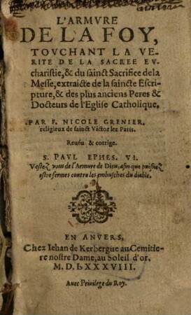 L' armure de la foy