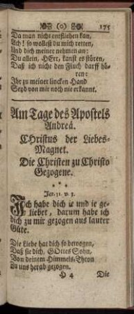 Am Tage des Apostels Andreä. - Am Tage der Apostel Simonis und Judä.