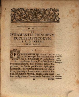 D. Christiani Gottlieb Buderi ... Diatriba de iuramentis principum ecclesiasticorum S. I. R. Germanici : ex diplomatibus, actis publicis monimentisque fide dignis eruta