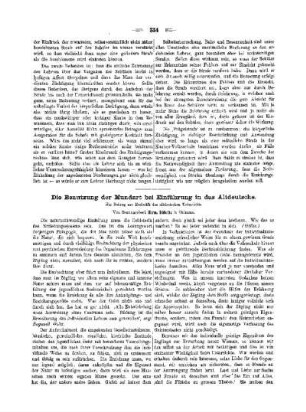 Die Benutzung der Mundart bei Einführung in das Altdeutsche