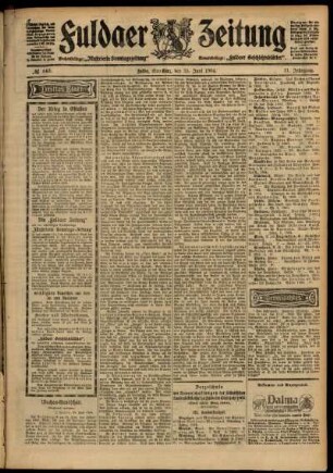 Dritte Ausgabe vom Samstag, den 25. Juni 1904.