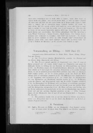Versammlung zu Elbing. - 1422 Juni 22.
